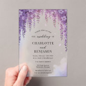 Waterverf Wisteria Floral Elegant Bruiloft Acryl Uitnodigingen (Insitu (Draagbaar))