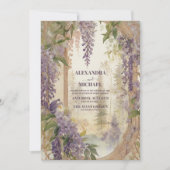 Waterverf Wisteria Floral Elegant Bruiloft Kaart (Voorkant)