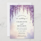 Waterverf Wisteria Floral Elegant Bruiloft Kaart (Voorkant)