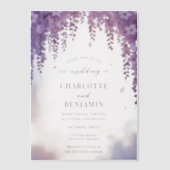 Waterverf Wisteria Floral Elegant Bruiloft Vellum Uitnodigingen (Voorkant)