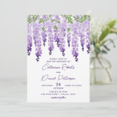 Waterverf Wisteria Floral Elegant Modern Script Kaart (Staand voorkant)