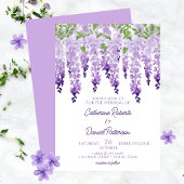 Waterverf Wisteria Floral Elegant Modern Script Kaart