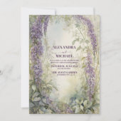 Waterverf Wisteria Floral Elegant Modern Wedding Kaart (Voorkant)