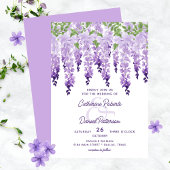 Waterverf Wisteria Floral Elegant Modern Wedding Kaart