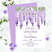 Waterverf Wisteria Floral Elegant Modern Wedding Kaart