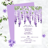 Waterverf Wisteria Floral Elegant Modern Wedding Kaart