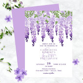 Waterverf Wisteria Floral Elegant Modern Wedding Kaart