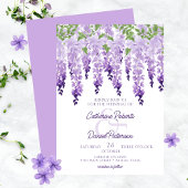 Waterverf Wisteria Floral Elegant Scipt Wedding Kaart