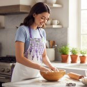 Waterverf Wisteria Floral Persoonlijke benaming Schort
