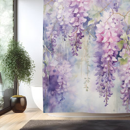 Waterverf Wisteria Fluisteringen Douchegordijn