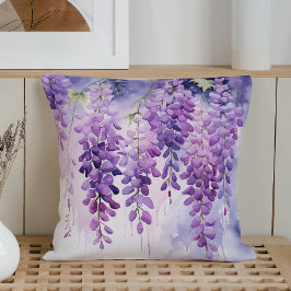 Waterverf Wisteria fluistert Kussen