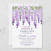Waterverf Wisteria Forty & Fabulous Floral Chic Kaart (Voorkant)