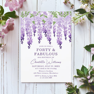 Waterverf Wisteria Forty & Fabulous Floral Chic Kaart