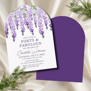 Waterverf Wisteria Forty & Fabulous Floral Chic Kaart