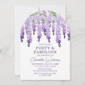 Waterverf Wisteria Forty & Fabulous Floral Chic Kaart (Voorkant)