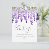 Waterverf Wisteria Foto | Bat Mitzvah Bedankkaart (Staand voorkant)