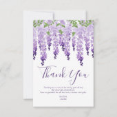 Waterverf Wisteria Foto | Bat Mitzvah Bedankkaart (Voorkant)
