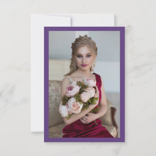 Waterverf Wisteria Foto | Bat Mitzvah Bedankkaart (Achterkant)