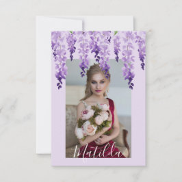 Waterverf Wisteria Foto | Bat Mitzvah Bedankkaart