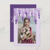 Waterverf Wisteria Foto | Bat Mitzvah Bedankkaart (Voorkant / Achterkant)