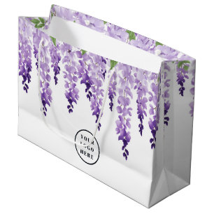 Waterverf Wisteria Gepersonaliseerde Logo Ondern Groot Cadeauzakje