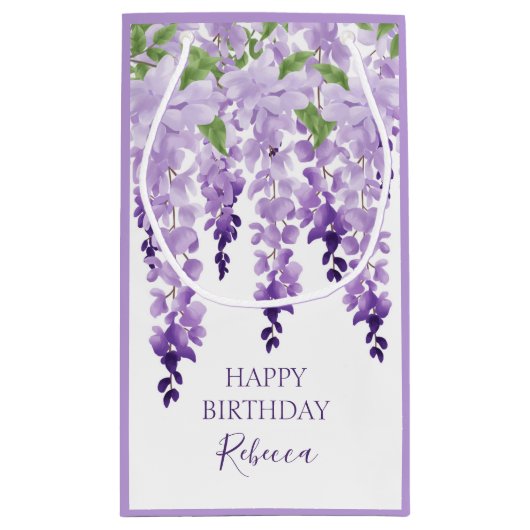 Waterverf Wisteria - Gepersonaliseerde naam | Gebo Klein Cadeauzakje (Achterkant)