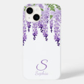 Waterverf Wisteria Gepersonaliseerde Naam Monogram Case-Mate iPhone Case (Achterkant)