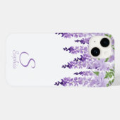 Waterverf Wisteria Gepersonaliseerde Naam Monogram Case-Mate iPhone Case (Achterkant (horizontaal))