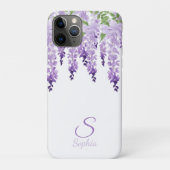 Waterverf Wisteria Gepersonaliseerde Naam Monogram Case-Mate iPhone Case (Achterkant)