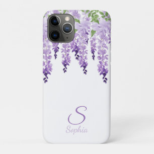 Waterverf Wisteria Gepersonaliseerde Naam Monogram Case-Mate iPhone Case