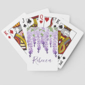 Waterverf Wisteria - Gepersonaliseerde naam Pokerkaarten (Achterkant)