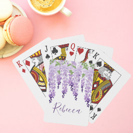 Waterverf Wisteria - Gepersonaliseerde naam Pokerkaarten