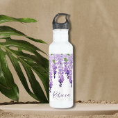 Waterverf Wisteria gepersonaliseerde naam Waterfles