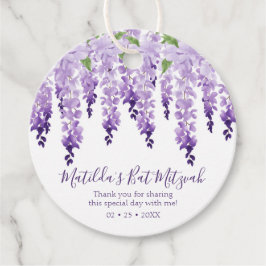 Waterverf Wisteria Hartelijk dank | Bat Mitzvah Bedankjes Labels