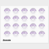 Waterverf Wisteria Hartelijk dank | Bat Mitzvah Ronde Sticker (Vel)