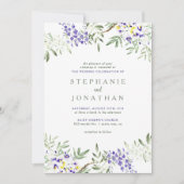 Waterverf Wisteria Huwelijksuitnodiging Kaart (Voorkant)