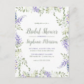 Waterverf Wisteria Lijst Floral Vrijgezellenfeest Uitnodiging Briefkaart (Voorkant)