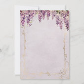 Waterverf Wisteria op Lavendel Bruiloft Kaart (Achterkant)