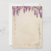 Waterverf Wisteria op  perkament bruiloft Kaart (Achterkant)