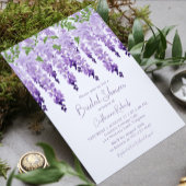 Waterverf Wisteria Paars Floral Vrijgezellenfeest Kaart
