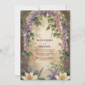 Waterverf Wisteria Paarse Lila Floral Wedding Kaart (Voorkant)