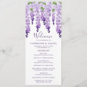 Waterverf Wisteria Paarse Lila Floral Wedding Programmakaart (Voorkant)