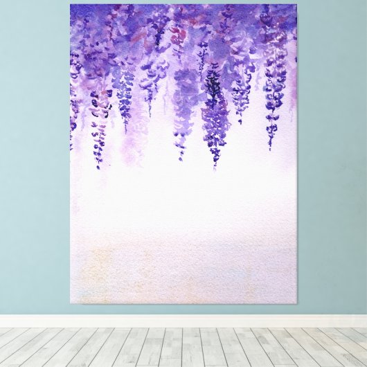 Waterverf Wisteria Print (Insitu (Houten vloer))