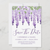 Waterverf Wisteria Save The Date (Voorkant)