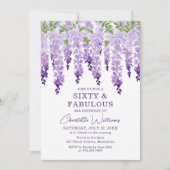 Waterverf Wisteria Sixty & Fabulous Floral Chic Kaart (Voorkant)