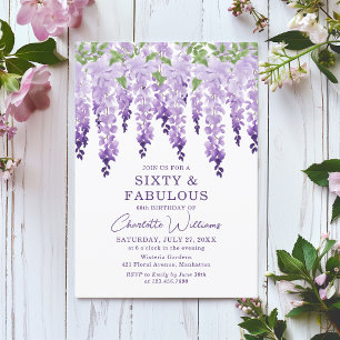 Waterverf Wisteria Sixty & Fabulous Floral Chic Kaart