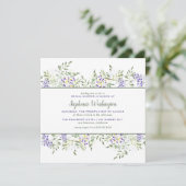 Waterverf Wisteria Vrijgezellenfeest Invite | Vier Kaart (Staand voorkant)