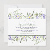 Waterverf Wisteria Vrijgezellenfeest Invite | Vier Kaart (Voorkant)