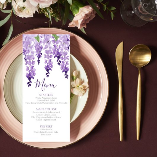 Waterverf Wisteria | Weddenschap Menu