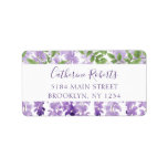 Waterverf Wisteria Wedding-adres Etiket<br><div class="desc">Dit ontwerp bevat elegante waterverf wisteria-bloemen in zacht lavendel en paars met groene bladeren op een witte achtergrond. Aangepast voor jouw naam en adres. Personaliseer door de tekst in het verstrekte tekstvakje uit te geven. Speciaal voor u ontworpen door Evco Studio www.zazzle.com/store/evcostudio #bruiloft #adres #returnaddress #labels #stickers #wisteria #floral #bloblobloemen...</div>